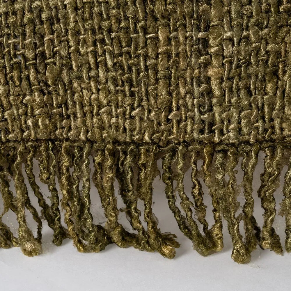 GREEN VISCOSE-COTTON CUSHION 50 X 50 CM