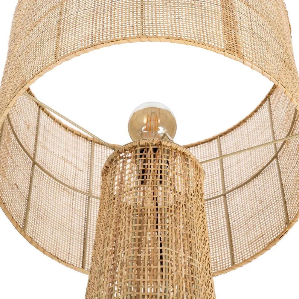 Cream rattan floor lamp with lighting, 50 x 50 x 154 cm