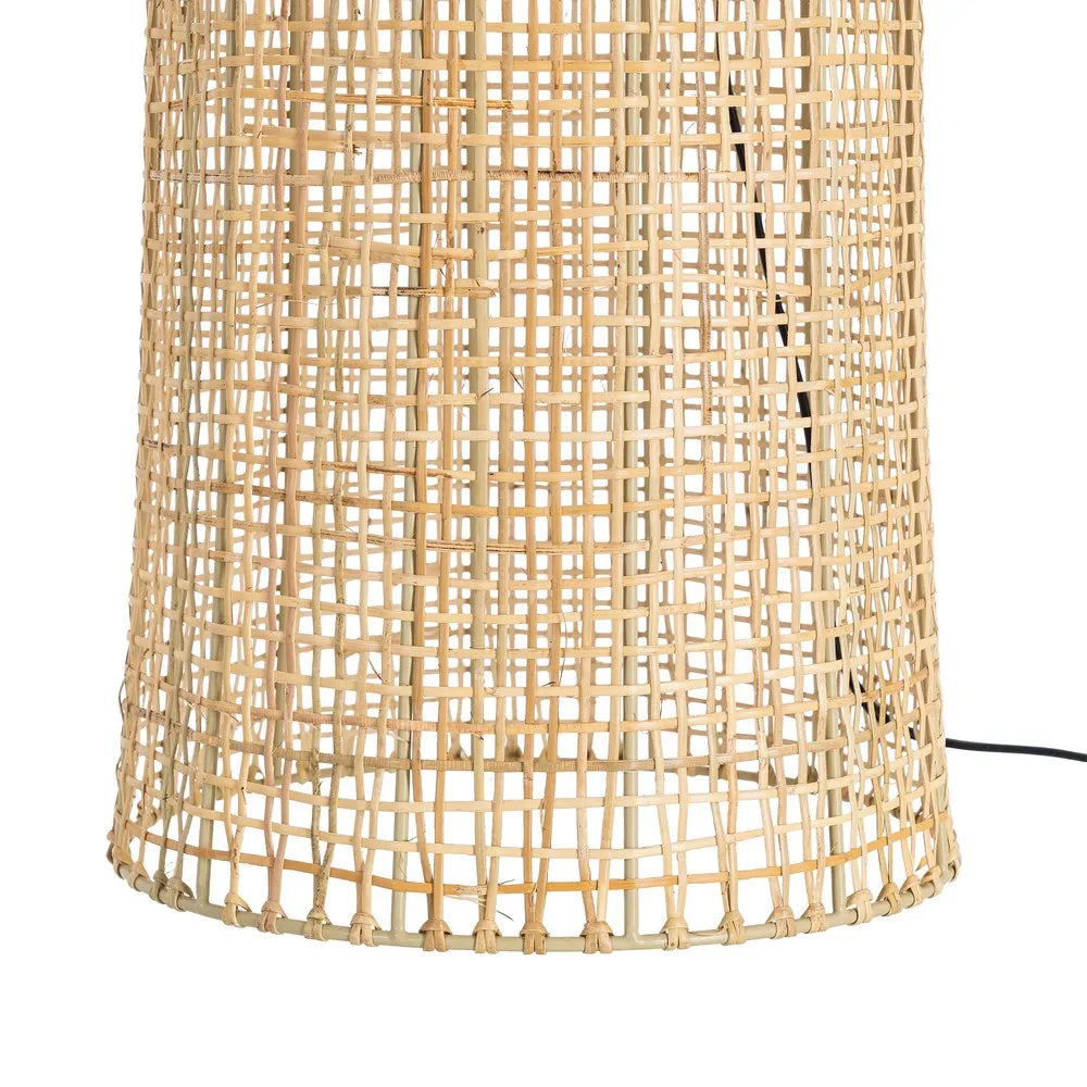 Cream rattan floor lamp with lighting, 50 x 50 x 154 cm