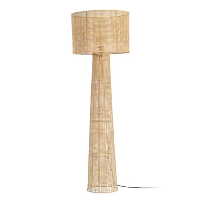 Cream rattan floor lamp with lighting, 50 x 50 x 154 cm