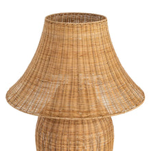 Carica l&#39;immagine nel visualizzatore di Gallery, NATURAL RATTAN FLOOR LAMP LIGHTING 60 X 60 X 99 CM