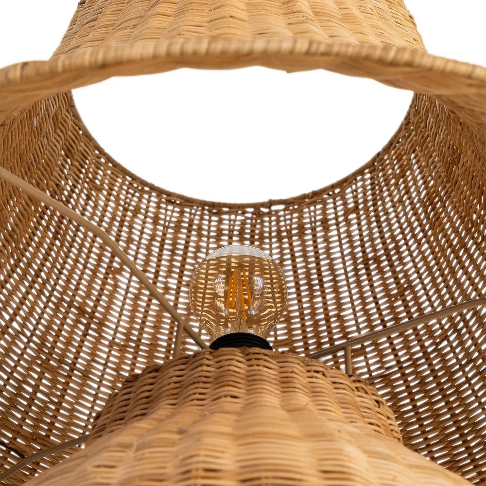 NATURAL RATTAN FLOOR LAMP LIGHTING 60 X 60 X 99 CM