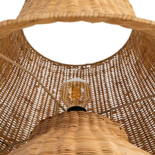 Carica l&#39;immagine nel visualizzatore di Gallery, NATURAL RATTAN FLOOR LAMP LIGHTING 60 X 60 X 99 CM