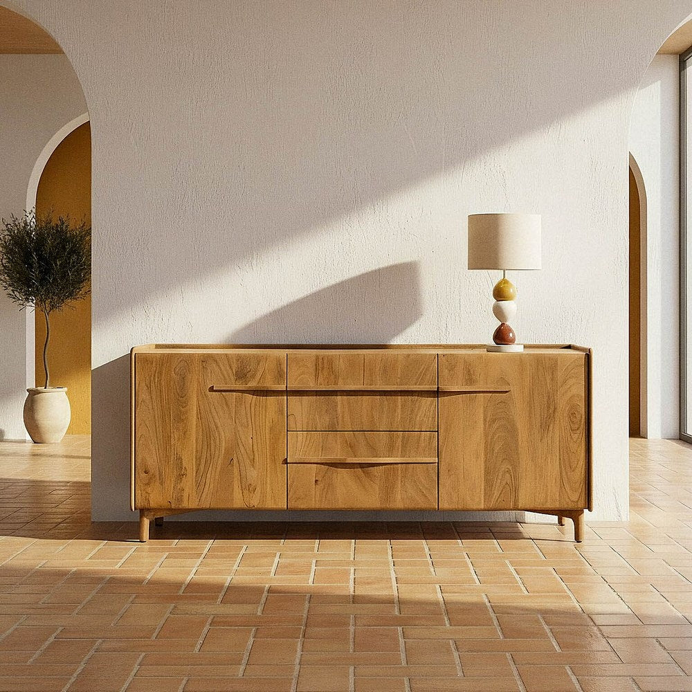 Natural Mango Wood Sideboard 160x45x70 cm