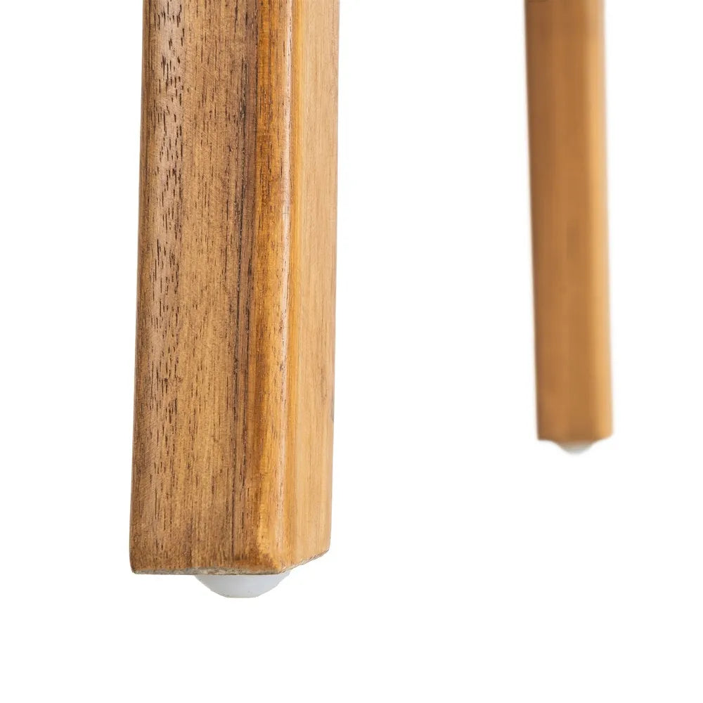 BROWN TEAK WOOD-LEATHER CHAIR 50 X 56 X 87 CM