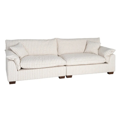 4 SEATER SOFA STRIPES CREAM FABRIC 282 X 101 X 71 CM