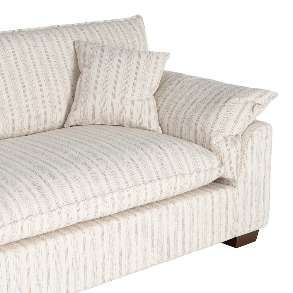 4 SEATER SOFA STRIPES CREAM FABRIC 282 X 101 X 71 CM
