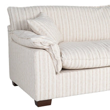 Load image into Gallery viewer, 4 SEATER SOFA STRIPES CREAM FABRIC 282 X 101 X 71 CM