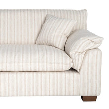 Load image into Gallery viewer, 4 SEATER SOFA STRIPES CREAM FABRIC 282 X 101 X 71 CM
