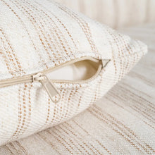 Load image into Gallery viewer, 4 SEATER SOFA STRIPES CREAM FABRIC 282 X 101 X 71 CM