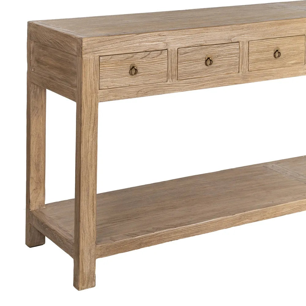 Elm wood console table for entryway, 240 x 45 x 90 cm