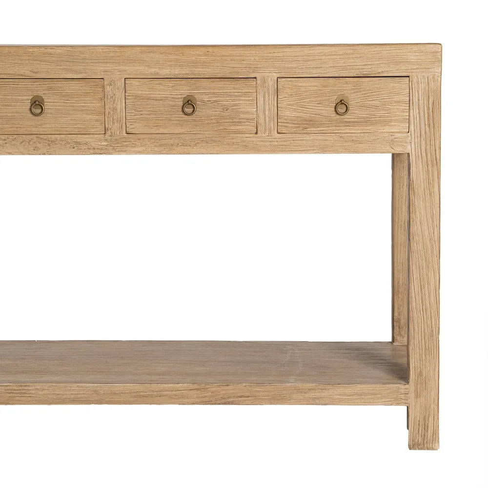 Elm wood console table for entryway, 240 x 45 x 90 cm