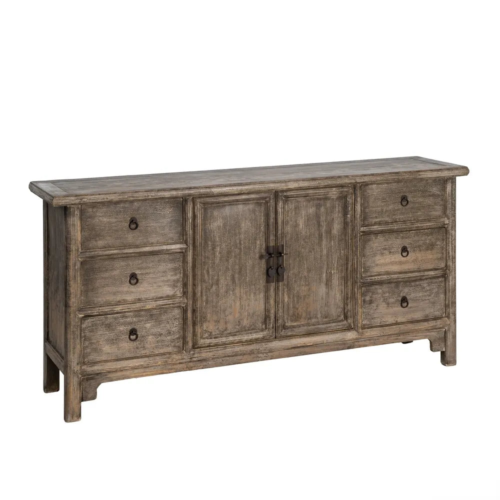 Pine wood sideboard 180 x 44 x 86 cm