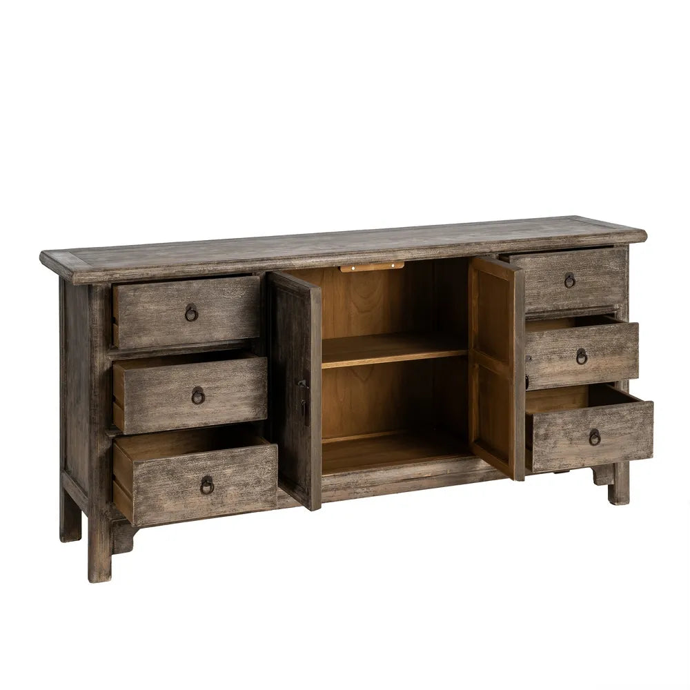 Pine wood sideboard 180 x 44 x 86 cm