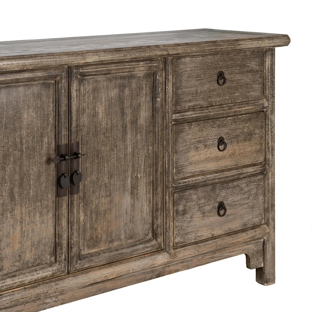 Pine wood sideboard 180 x 44 x 86 cm