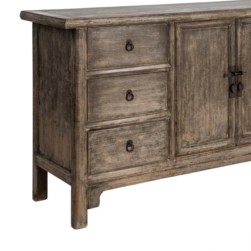 Pine wood sideboard 180 x 44 x 86 cm