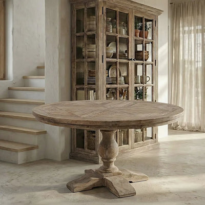 DINING TABLE PINE WOOD ROOM 140 X 140 X 76 CM