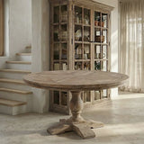 DINING TABLE PINE WOOD ROOM 140 X 140 X 76 CM