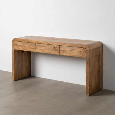 Mango wood console table for living room, 153 x 45 x 76 cm