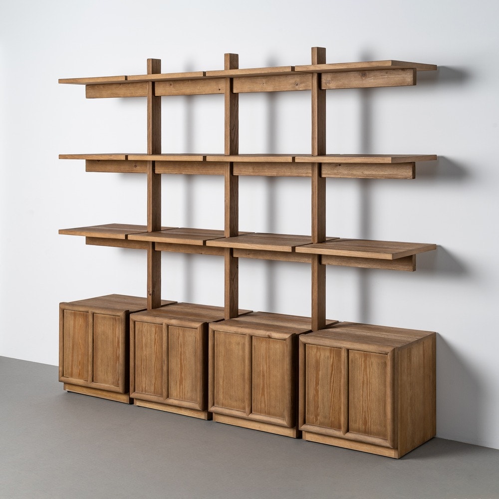 Pine Wood Shelving Unit 210.5x44.5x187 cm