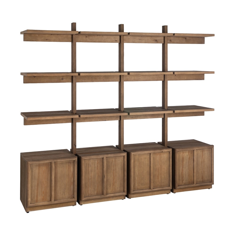 Pine Wood Shelving Unit 210.5x44.5x187 cm
