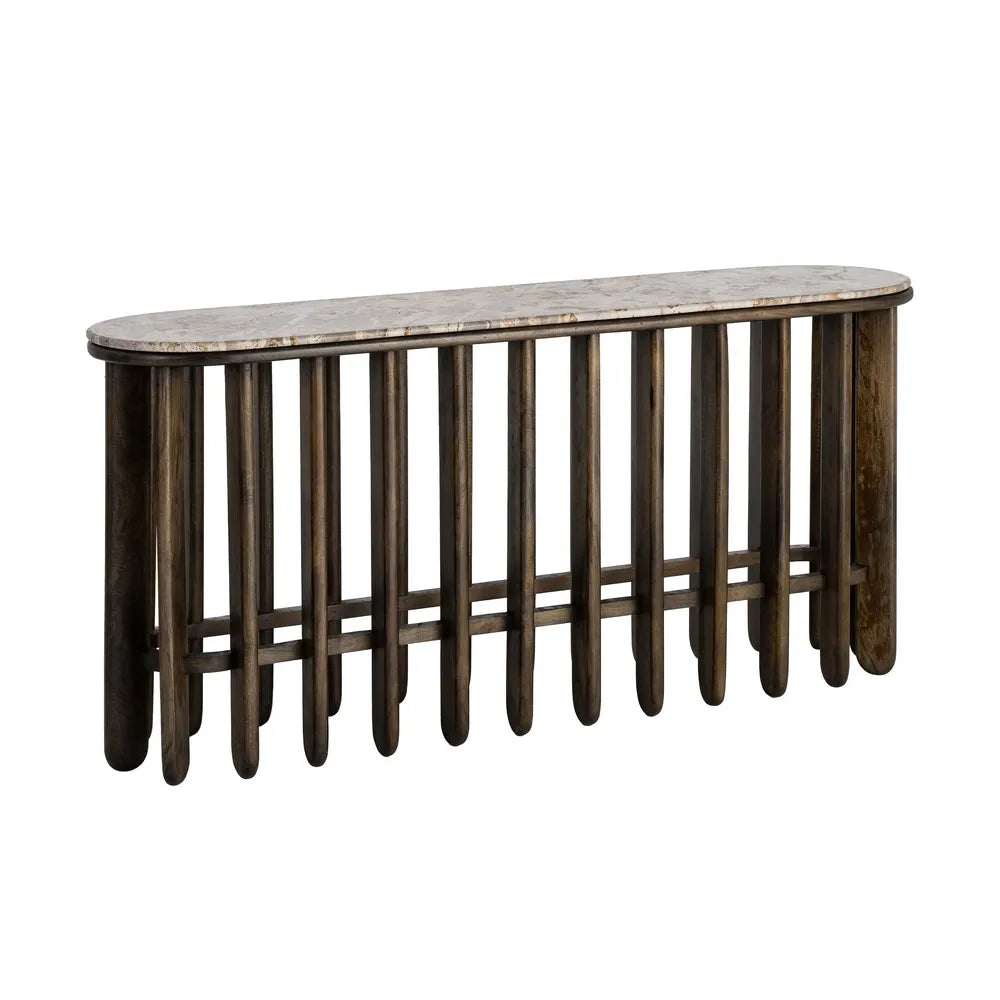 CONSOLE WOOD-MARBLE 160 X 40 X 76 CM