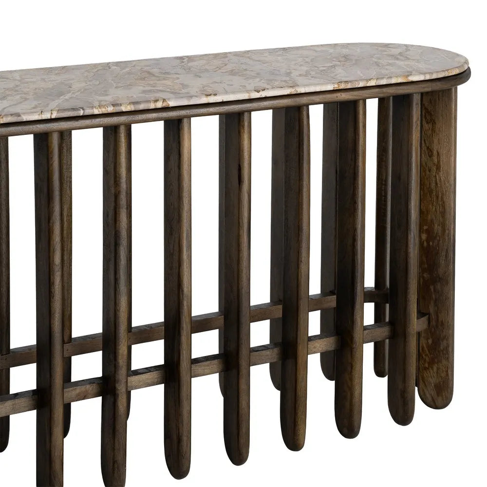 CONSOLE WOOD-MARBLE 160 X 40 X 76 CM