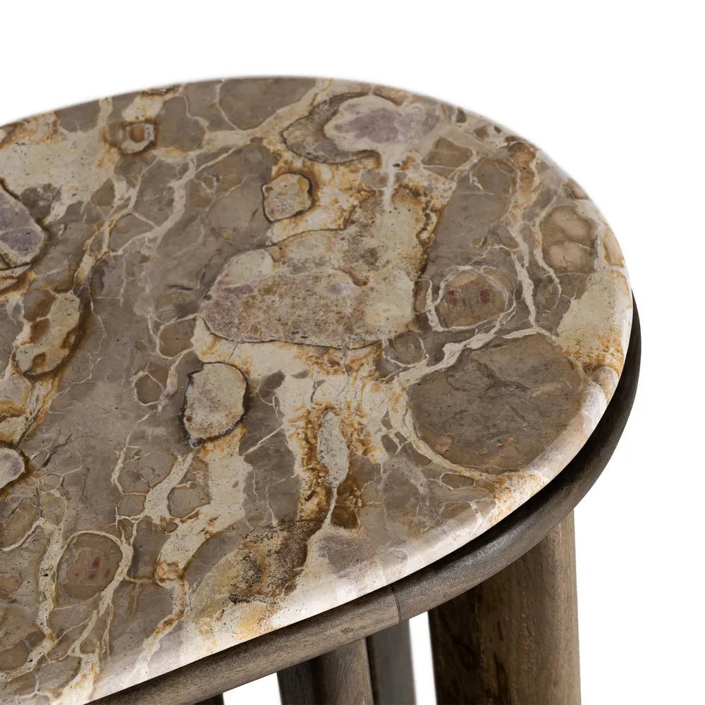 CONSOLE WOOD-MARBLE 160 X 40 X 76 CM