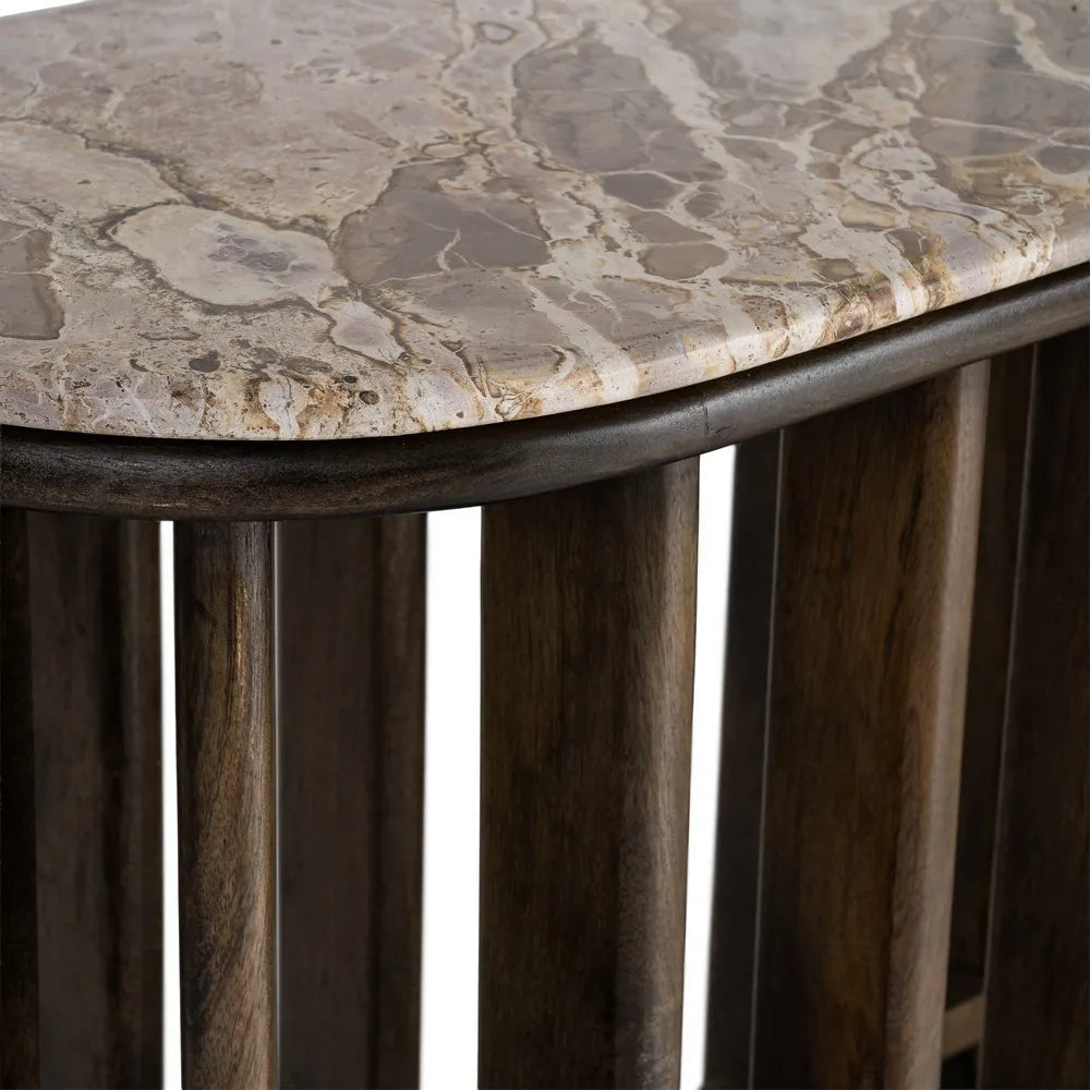 CONSOLE WOOD-MARBLE 160 X 40 X 76 CM