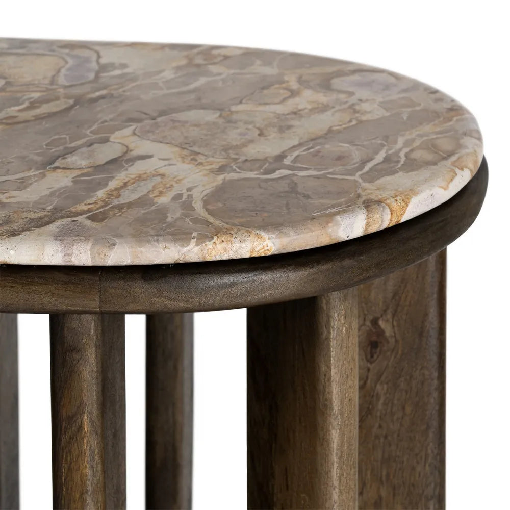 CONSOLE WOOD-MARBLE 160 X 40 X 76 CM