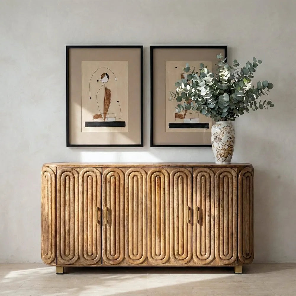 Mango wood sideboard 152 x 40 x 78 cm