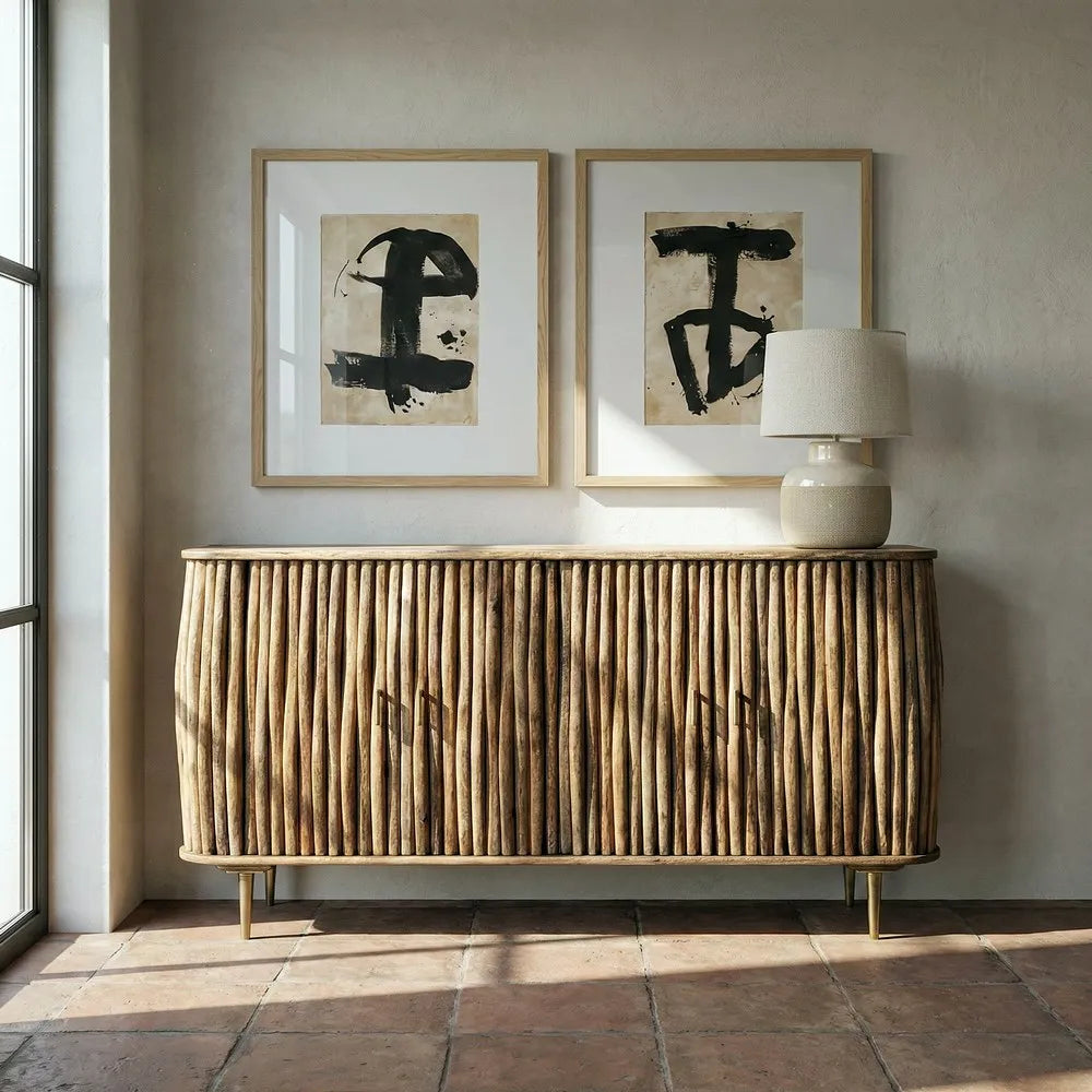 Mango wood sideboard 148 x 39 x 78 cm