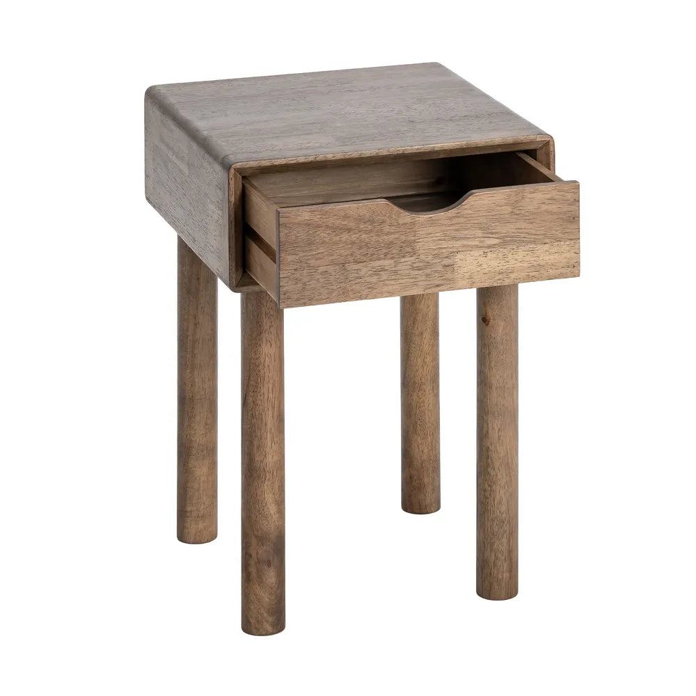 BEDSIDE TABLE BROWN WOOD 40 X 40 X 55 CM