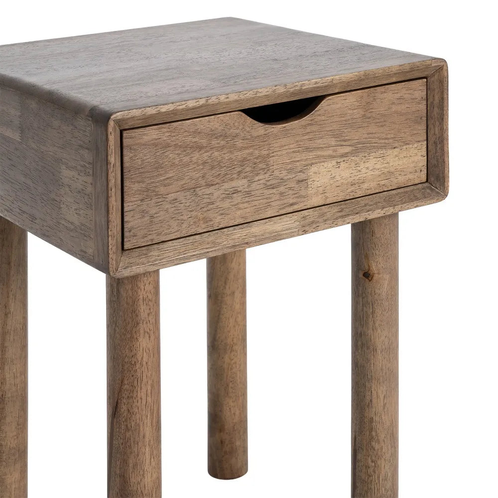 BEDSIDE TABLE BROWN WOOD 40 X 40 X 55 CM