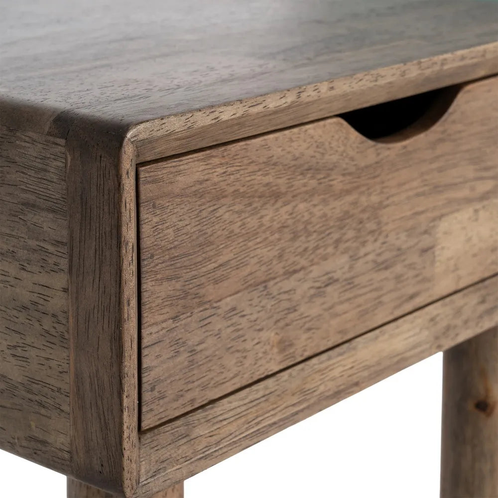 BEDSIDE TABLE BROWN WOOD 40 X 40 X 55 CM
