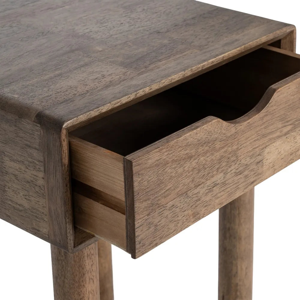 BEDSIDE TABLE BROWN WOOD 40 X 40 X 55 CM