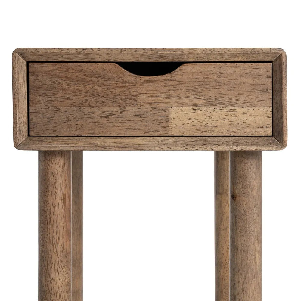 BEDSIDE TABLE BROWN WOOD 40 X 40 X 55 CM