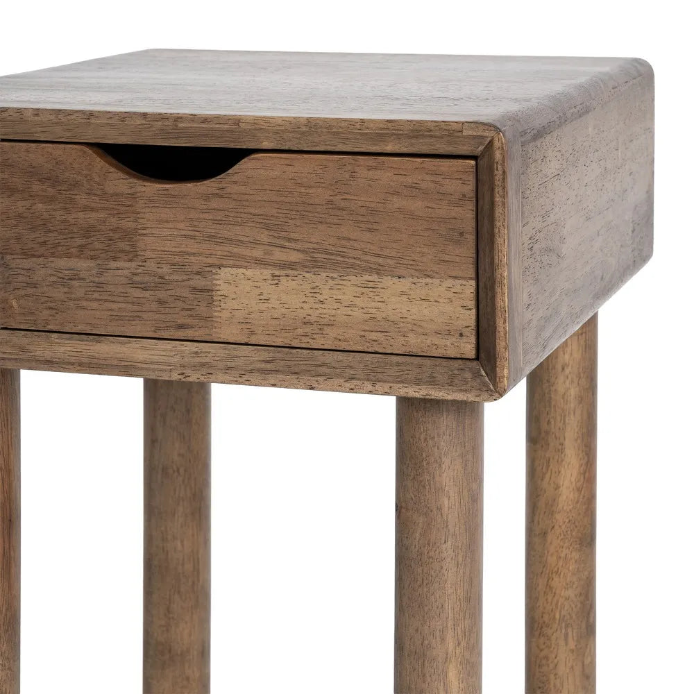 BEDSIDE TABLE BROWN WOOD 40 X 40 X 55 CM