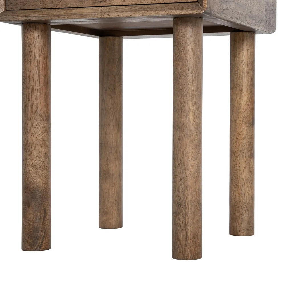 BEDSIDE TABLE BROWN WOOD 40 X 40 X 55 CM