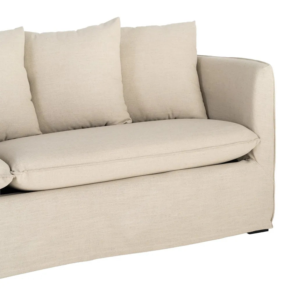 SOFA BEIGE FABRIC 215 X 92 X 78 CM