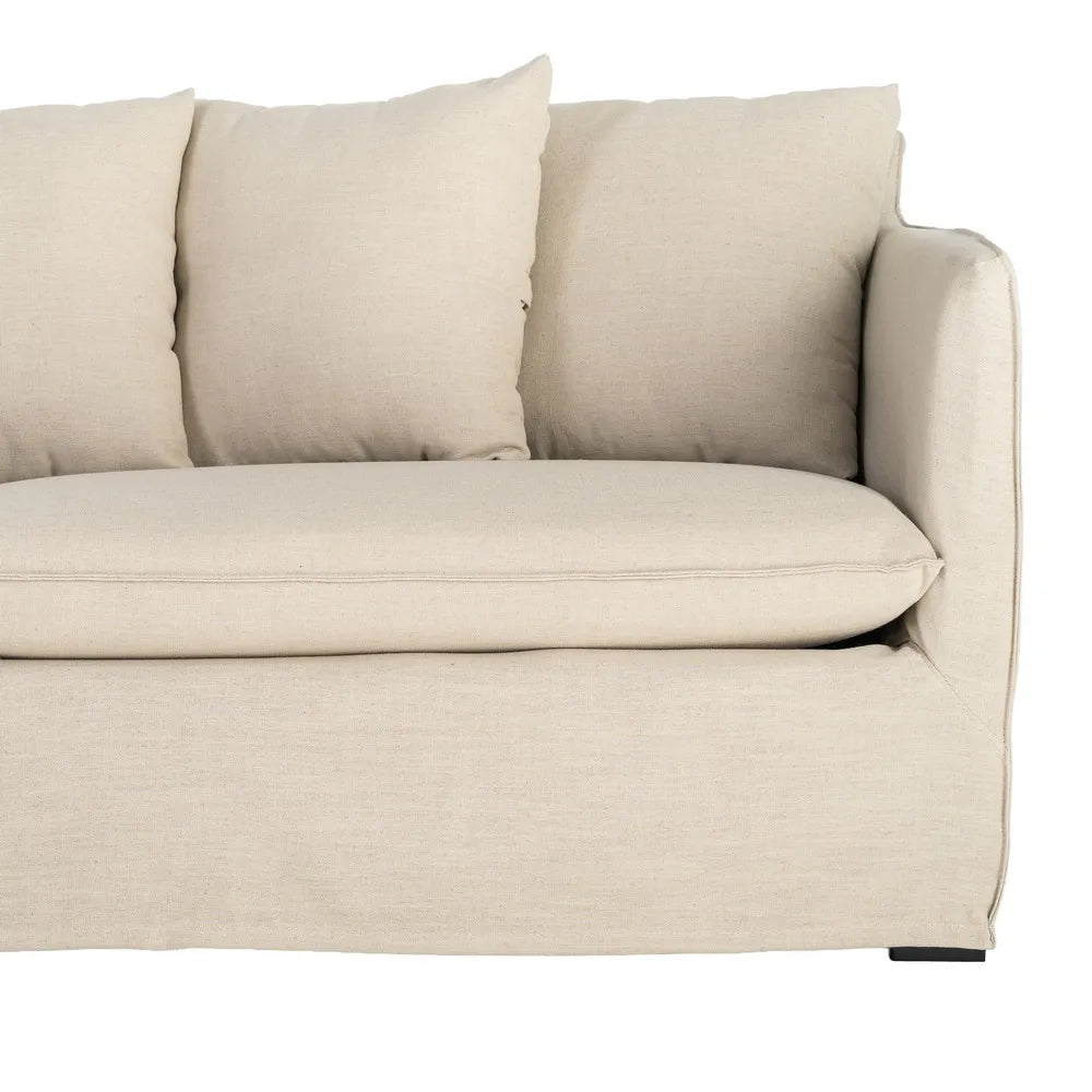 SOFA BEIGE FABRIC 215 X 92 X 78 CM