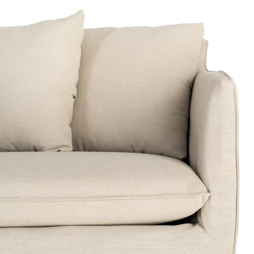 SOFA BEIGE FABRIC 215 X 92 X 78 CM