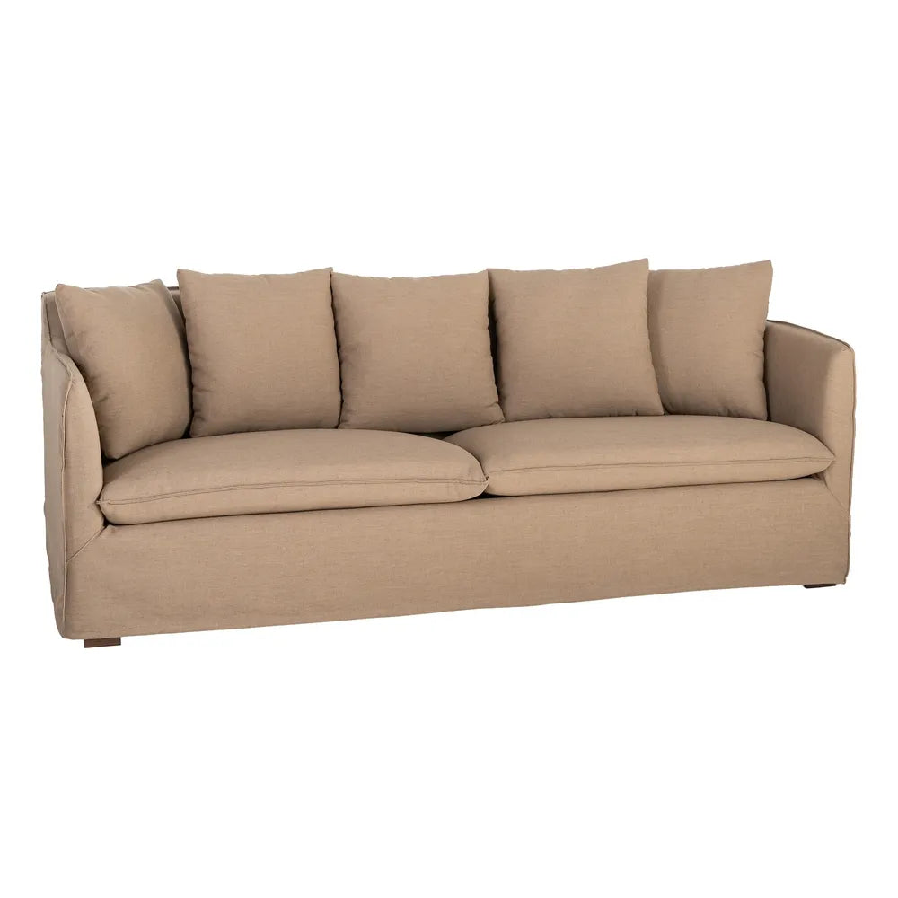 SOFA BROWN FABRIC 215 X 92 X 78 CM