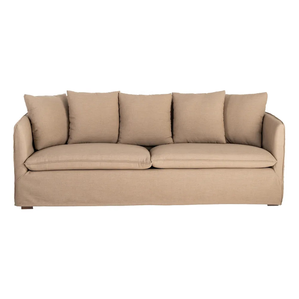 SOFA BROWN FABRIC 215 X 92 X 78 CM