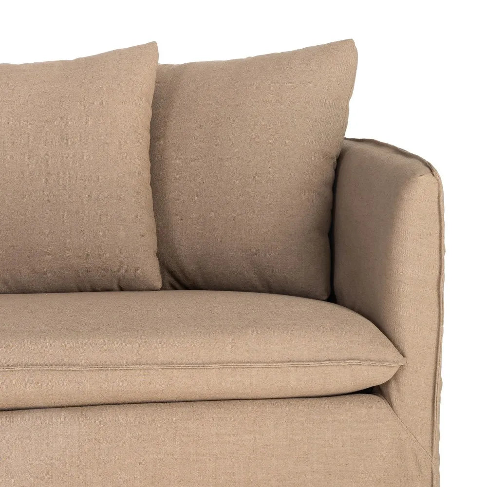 SOFA BROWN FABRIC 215 X 92 X 78 CM