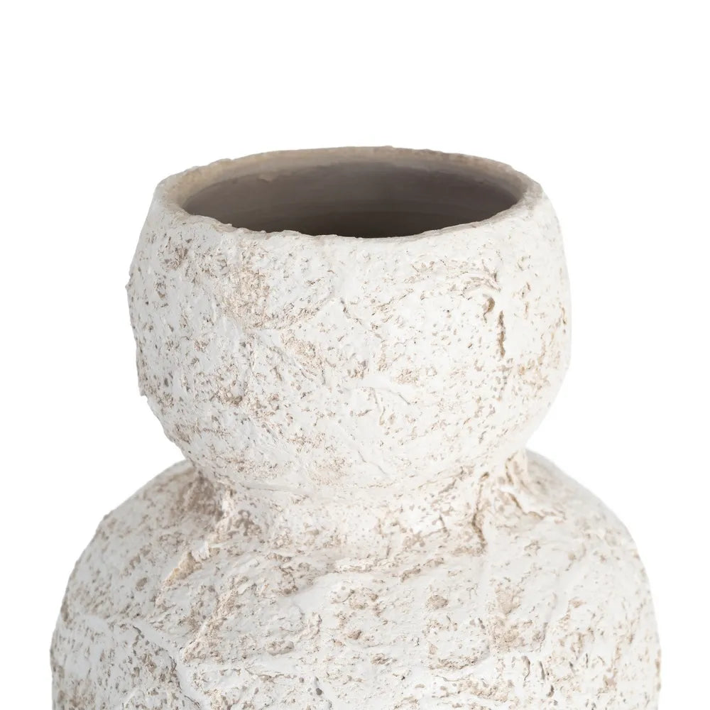 WHITE CERAMIC VASE 18 X 18 X 30 CM