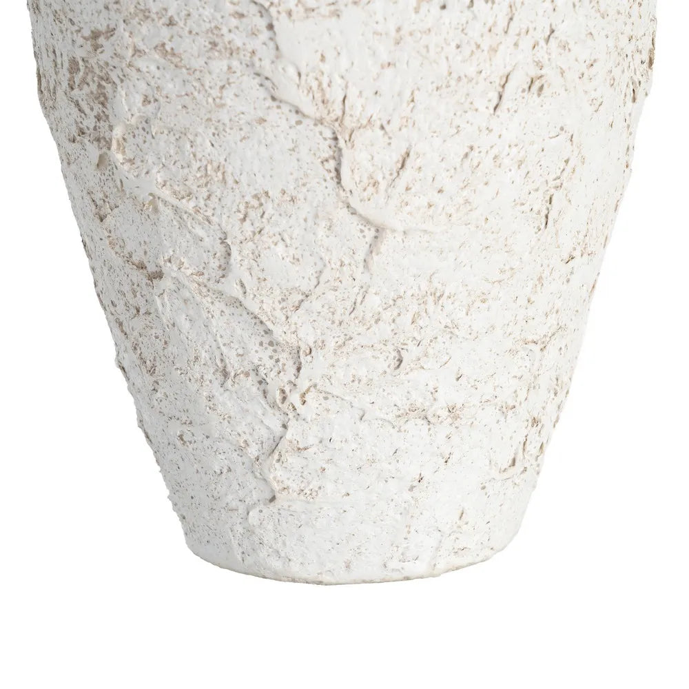 WHITE CERAMIC VASE 18 X 18 X 30 CM