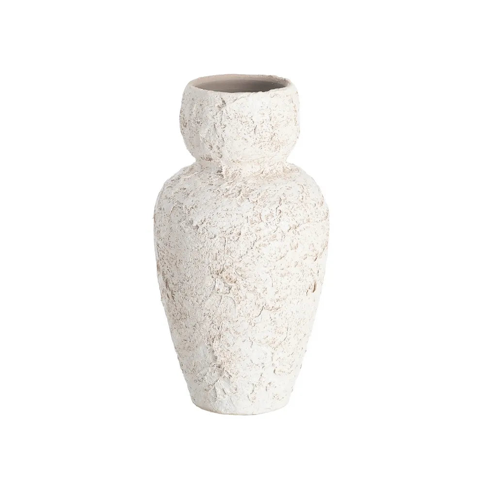 WHITE CERAMIC VASE 18 X 18 X 30 CM