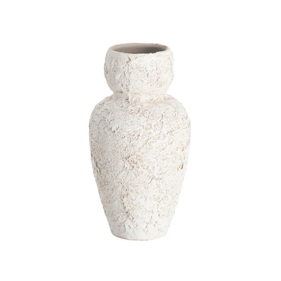 WHITE CERAMIC VASE 18 X 18 X 30 CM