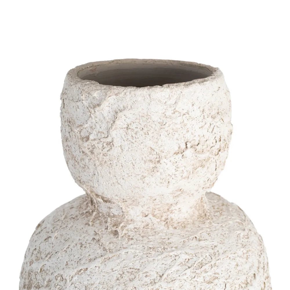 WHITE CERAMIC VASE 23 X 23 X 40 CM